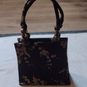 Vintage Black and Gold Floral Mini Bag